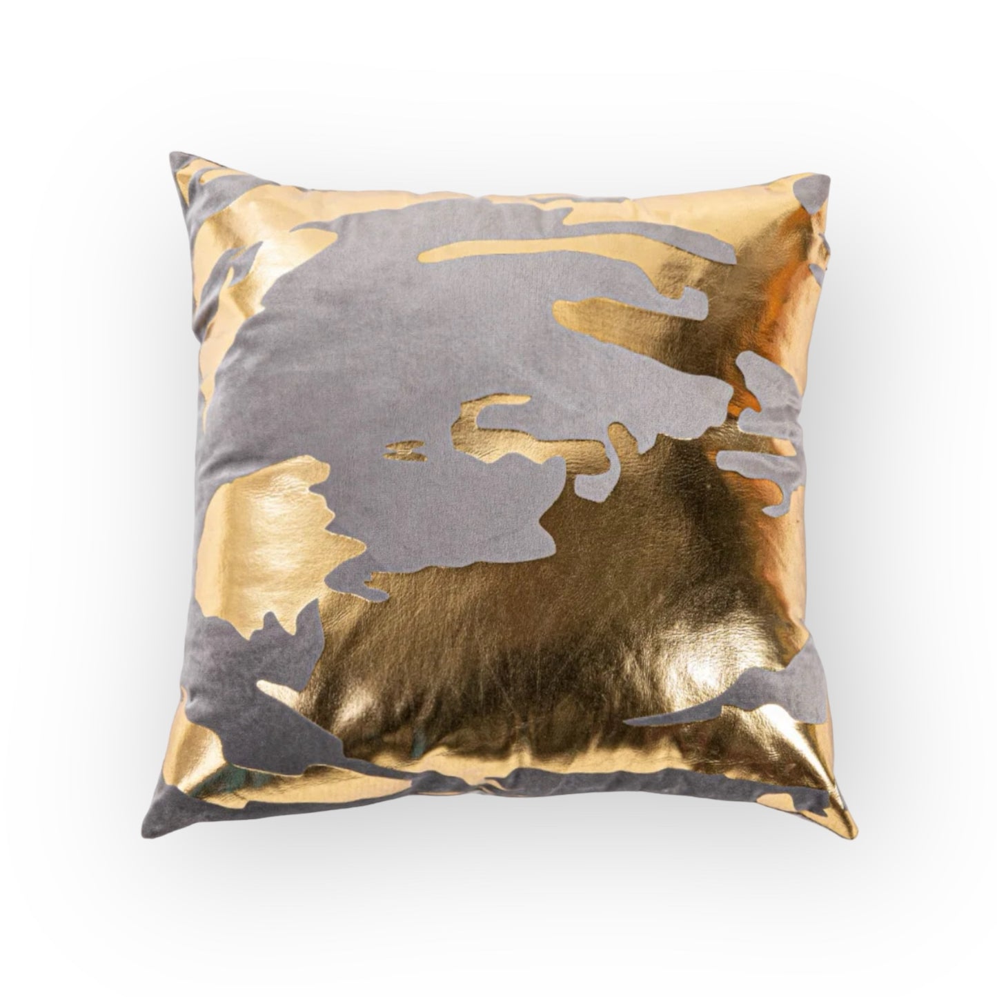 Grey gold foil pillow